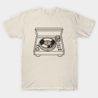 Line art of a record player T-Shirt